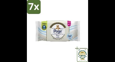 7 x Page – Vochtig Toiletpapier – Puur – 38 doekjes - Grootverpakking - Koffiezetapparaat