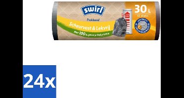 24 x Swirl – Afvalzakken – 30 L – Trekband – 12 zakken - Pedaalemmerzakken - Trekband - 30 Liter - Hygiëne - Huishoudelijk Afval