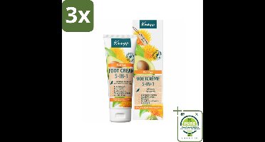3 x Kneipp - Voetcrème 5‑in‑1 - Verlicht jeuk, hydrateert & herstelt - 75 ml - Grootverpakking - Voetencrème - Droge Voeten - Ruwe Voeten - Gevoelige Voeten - Voetverzorging