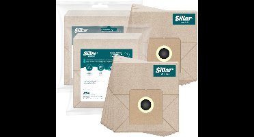 Sillar stofzuigerzakken - papier - 2 filterlagen - biologisch afbreekbaar - universeel - vervanging voor traditionele stofzuigers - Zelmer, Amica, Beko, Hoover, Philips, MPM - 17 x 16 cm - 10 stuks