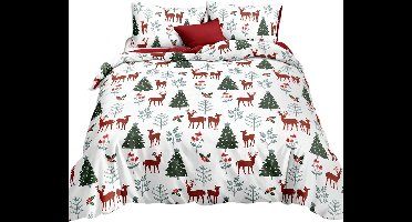 3-delige Dekbedovertrekset - Feestelijke Kerstsfeer - 220x240cm - Stijl 4