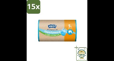 15 x Swirl – Pedaalemmerzakken – Geparfumeerd Ocean Fresh – 5 L – 45 zakken - Grootverpakking - Koffie - Koffiezetapparaat - Koffiezetapparaat
