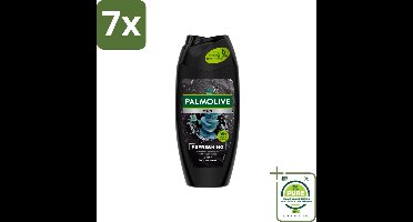 7 x Palmolive Men 3-in-1 Body Face Hair Refreshing Etherische Eucalyptusolie Zeezoutextract 250 ml - Grootverpakking - Douchegel - Mannen - Verfrissend - Verzorgend - Eucalyptus