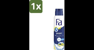 1 x Fa - Deodorant Spray - Sport - Citroen - Tegen Vlekken - 48 uur Bescherming - 150 ml - Deodorant Spray Sport - Citroengeur - Anti Vlekken - 48 Uur Bescherming - Zweetgeur Bestrijding
