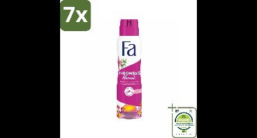 7 x Fa Deodorant Spray Throwback Moments 150 ml - Grootverpakking - 48 Uur Deodorant - Deodorant Spray - Roze Lotus Geur - Vrouwen Deodorant - Deodorant Fris