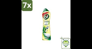 7 x Cif - Badkamer & Keuken - Schuurmiddel - Cream Lemon - 500 ml - Grootverpakking - Schoonmaakmiddel - Schuurmiddel - Keukenreiniger - Badkamerrreiniger - Hardnekkig Vuil