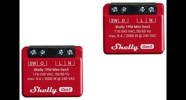 Shelly Set Van 2 Shelly 1Pm Mini Gen3 Controllers Voor Smart Home