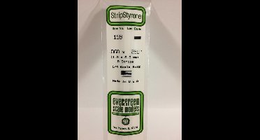 Evergreen Modelbouwdecoratie - 159 Strip 1,5mmX6,4mmX35cm -8 stuks Styreen