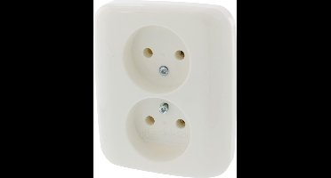 Busch-Jaeger Reflex Inbouw Stopcontact - 2-voudig - Polarwit