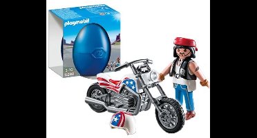 Motorrijder met chopper / Pilote avec moto