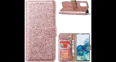 Hoesje Geschikt Voor Samsung Galaxy S20 FE Hoesje Geschikt Voor Samsung Galaxy S20 FE Bookcase / Wallet case - Rose Goud
