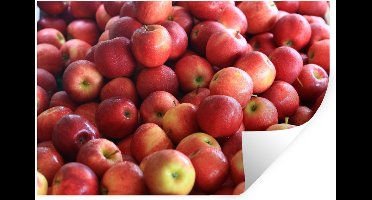 Muurstickers - Sticker Folie - Appel - Rood - Fruit - 30x20 cm - Plakfolie - Muurstickers Kinderkamer - Zelfklevend Behang - Zelfklevend behangpapier - Stickerfolie
