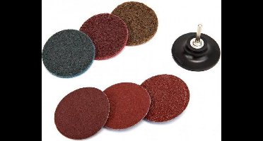 HBM 7-delige 50 mm schuur en cleanset met 6 mm houder