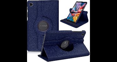 Hoesje Geschikt Voor Samsung Galaxy Tab A7 Lite Hoes bookcase - Galaxy Tab A7 Lite hoes 8.7 360 draaibare case Hoesje - Donker Blauw