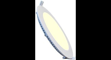 LED Downlight Inbouwspot - Kingtron Thin - 6W 470lm 120° Bundelhoek - Warm Wit 3000K - IP40 - Rond - Wit - Ø128mm Buitenmaat - Ø110mm Zaagmaat