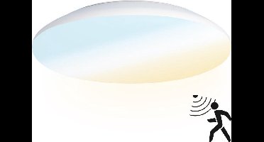 HOFTRONIC - LED Badkamerverlichting - Dimbare Plafondlamp met Bewegingssensor - Witte Badkamerlamp - IP65 waterdicht - 25W 2600 Lumen - Kleur instelbaar (2700K, 4000K & 5000K) - IK10 Stootveilig - Ø38 cm - Voor binnen en buiten - 3 jaar garantie