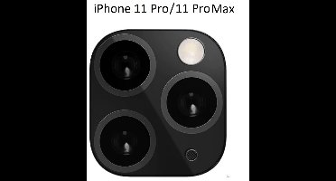 Geschikt voor iPhone 11 Pro (Max) Camera Lens Metal Protector - Zwart