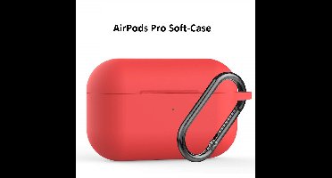 Hoesje Geschikt voor Apple Airpodss Pro Soft Silicone Hoesje Met sleutelhanger - Rood