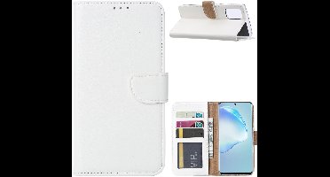 Hoesje Geschikt Voor Samsung Galaxy S20 Plus Boek hoesje met Pasjeshouder - Wit