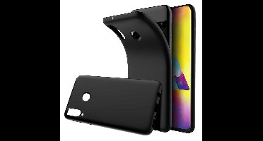 Ntech Hoesje Geschikt Voor Samsung Galaxy M20 Hoesje Silicone Hoesje Flexible & Scratch Resistent TPU Case - Zwart