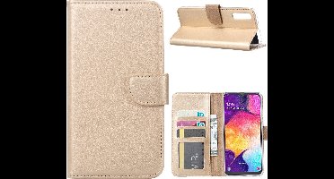 Ntech Portemonnee hoesje met Pasjesruimte Geschikt Voor Samsung Galaxy A70/A70s - Goud