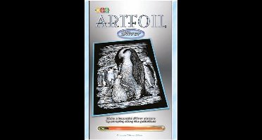 Kras Tekening "Sequin Art" Pinguins Zilver