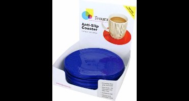 Anti-slip matten rond - blauw 14 cm display 25 st - Able2
