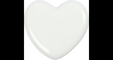 Creotime Porseleinen Hartje 6,5 X 6,5 X 1 Cm Wit