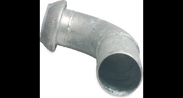 Bocht 90° staal gegalvaniseerd 159 mm x 152 mm V-deel Perrot x slangtule type Perrot