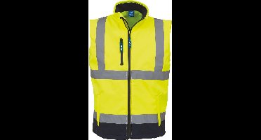 Fluo Softshell Bodywarmer - Fluo Yellow/Navy - 2XL - Yoko