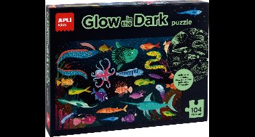APLI | Oceaan Puzzel Glow In The Dark + Poster 104 Stuks