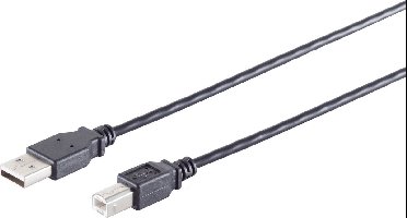 USB-A - USB-B kabel | USB2.0 | 2,5W | zwart | 5 meter