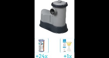 Bestway Flowclear - 5678L/1500gal Filter Pomp inclusief Bestway Flowclear - Filter Cartridge (III) (24 stuks) & WAYS Testrips (1 stuks)