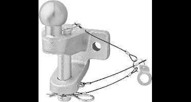 ProPlus Trekhaakkogel Gecombineerd - Tweevoudige Uitvoering - Bumper Trekhaak - Koppelkogel - E-type gekeurd - D21/S350 – Zilver