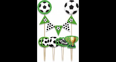 Paper dreams Taartdecoratie set voetbal - WK 2026 versiering - 9 stuks