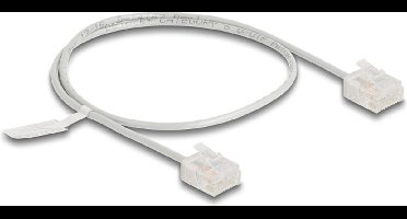Delock RJ45 Network Cable Cat.6 UTP Ultra Slim 0.5 m grey with short plugs
