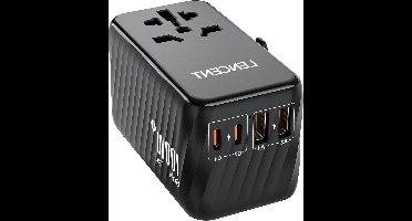 100W Reisadapter Wereldwijd GaN3 Snellader - 2 PD3.0 Type C+2 QC USB A - Internationale stekker voor Telefoons Laptops - EU UK DE CN VS AUS - 200+ Landen
