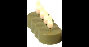 Countryfield LED theelichtjes/waxinelichtjes - 4x st - goud - met timer - warm wit