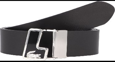 LACOSTE Leren Riem Plain Leather Belt W105 Noir Zwart