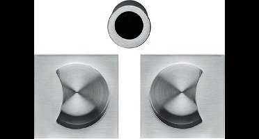 Schuifdeurgreep Colombo Design - Vierkant - Kleur Chroom glanzend - Afmeting 57 x 57 m