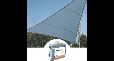 Perel Schaduwdoek, waterafstotend, 3.6 x 3.6 x 3.6 m, 160 g/m², polyester, driehoek, lichtgrijs
