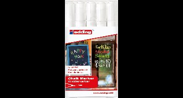 Edding krijtmarker e-4095 wit, etui van 5 stuks 64 stuks