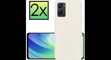 Hoesje - 2 Stuks - Geschikt voor OPPO A76 - Sterk & Shockproof - Case Siliconen - Back Cover - Telefoon Hoes - Wit