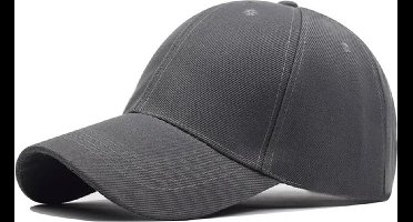 Baseball cap - 6 panelen - Donkergrijs - Pet - Katoen - Baseballcap - Verstelbaar - Unisex - Petten - Cap