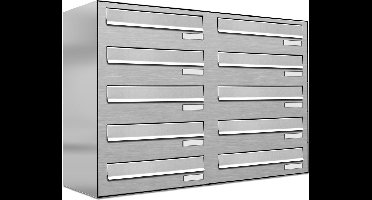 Brulo - brievenbus - inbouw - 10 adresssen - RVS - Brievenbussysteem