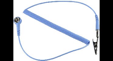 TRU COMPONENTS SpKL-4-244-SK ESD-aardingskabel 2.44 m Drukknop 4 mm, Krokodilklem