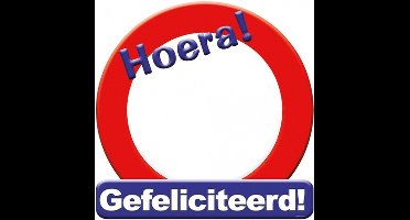 huldeschild gefeliciteerd karton 50 x 50 rood/wit