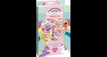 Totum Unicorn knutselset diamond painting - feest vlaggenslinger kaarten maken incl. 2500+ strass steentjes knutselen