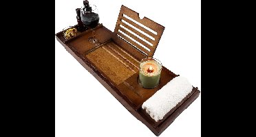 Badplank - badrek - 75-110 x 23 cm - bamboe