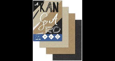 Kangaro papierblok - A5 - grijs, bruin, zwart - 220 grams FSC papier - K-460101